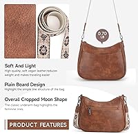 Vista 5 de APHISON Bolso cruzado de cuero moderno con correa ajustable, bolso de hombro para mujer