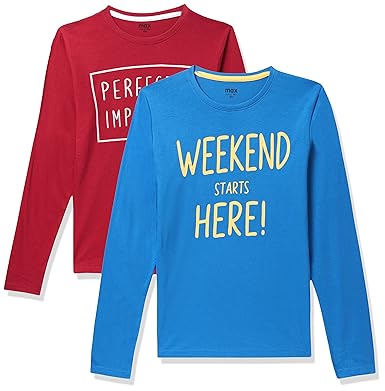 Max Boys Regular T-Shirt (Pack of 2)