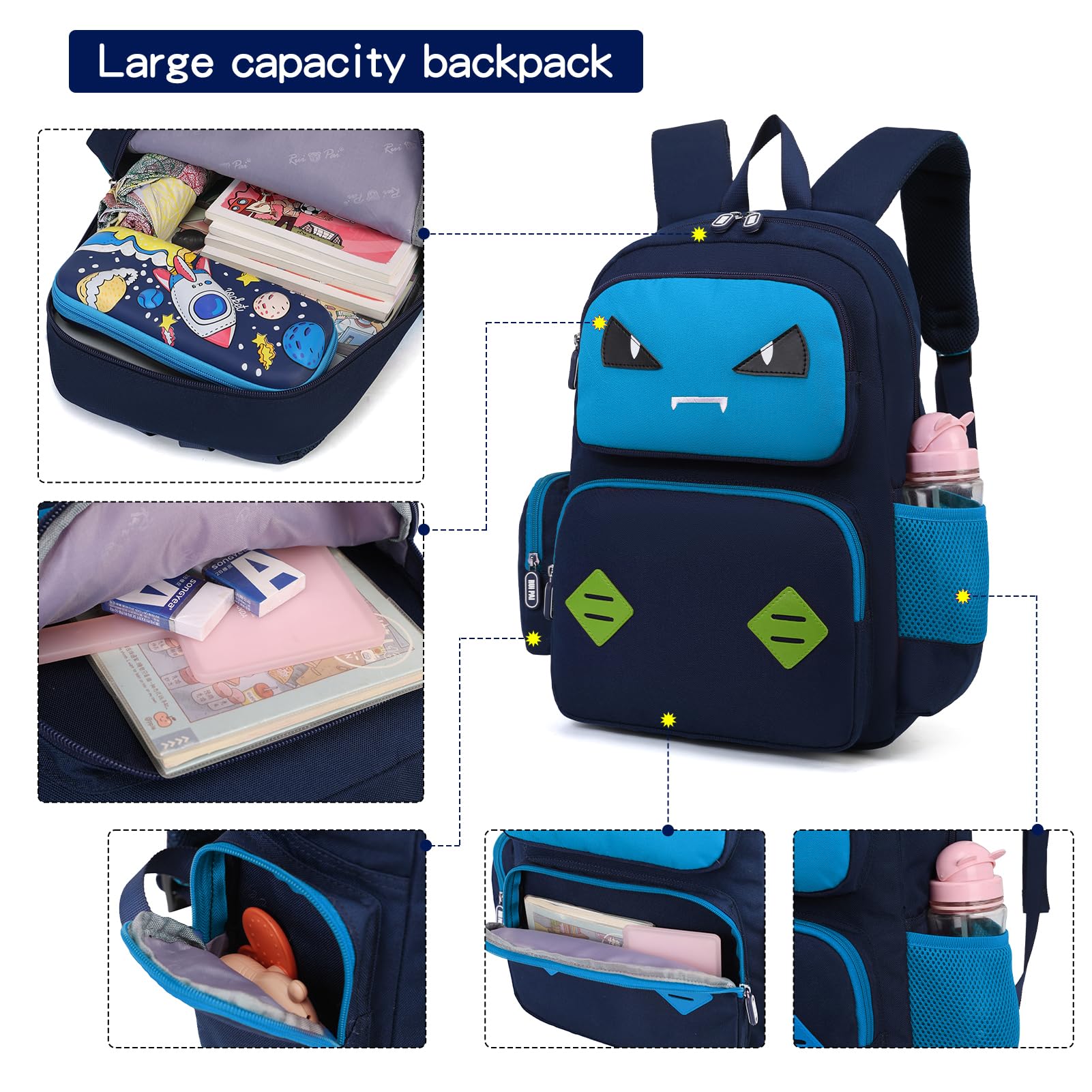 SIVENKE Zaino per Bambini per 5-10 Anni Bambini Zaino Daypack Borsa da Scuola Zaini Zaino Scuola Cartella Ragazzi Ragazze