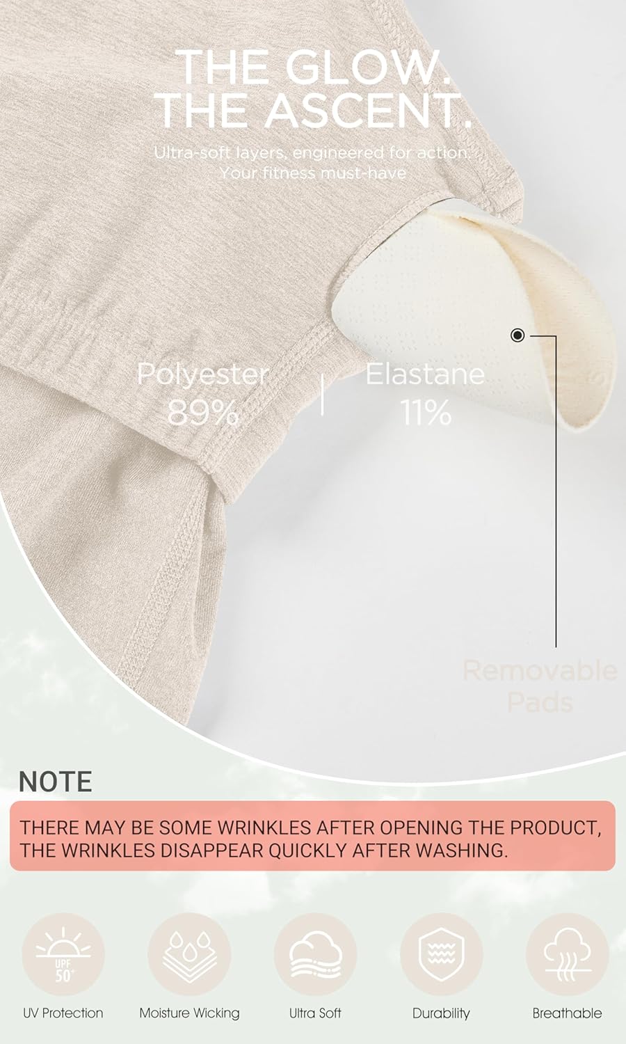 ODODOS Women's Slim Racerback Cropped Tank – odSTRATUM Tech Sports Bra, Ultra Soft UPF 50+ Cami Top with Built-in Bra - Image 6