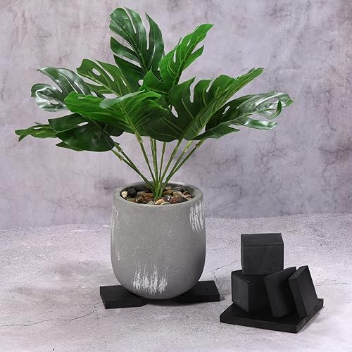 Miniatura 5 de PATIKIL Patas para macetas de 2 x 2 x 0.4 pulgadas, paquete de 6 unidades, invisibles de goma, cuadrados para jardín, patio, terraza, macetas de