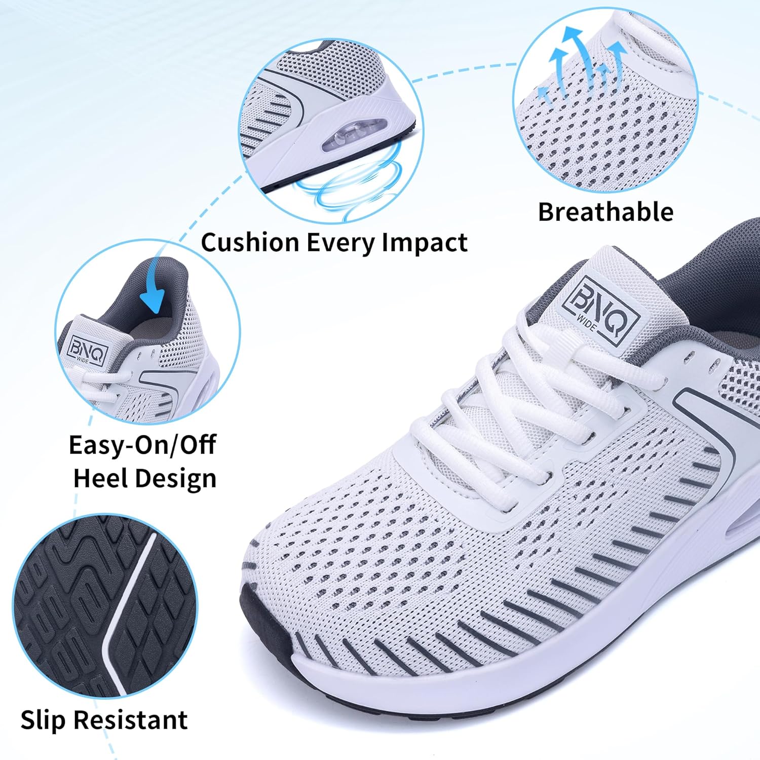 RomenSi Womens Wide Toe Box Walking Shoes Wide Width Tennis Running Shoes Gym Athletic Sneakers for Plantar Fasciitis Foot Pain Relief US 6-11 - Image 6