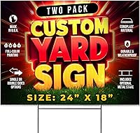 Vista 13 de Paquete de 10 letreros personalizados de 24"x18" para patio con estacas, letreros personalizados para exteriores, letreros corrugados de impresión a