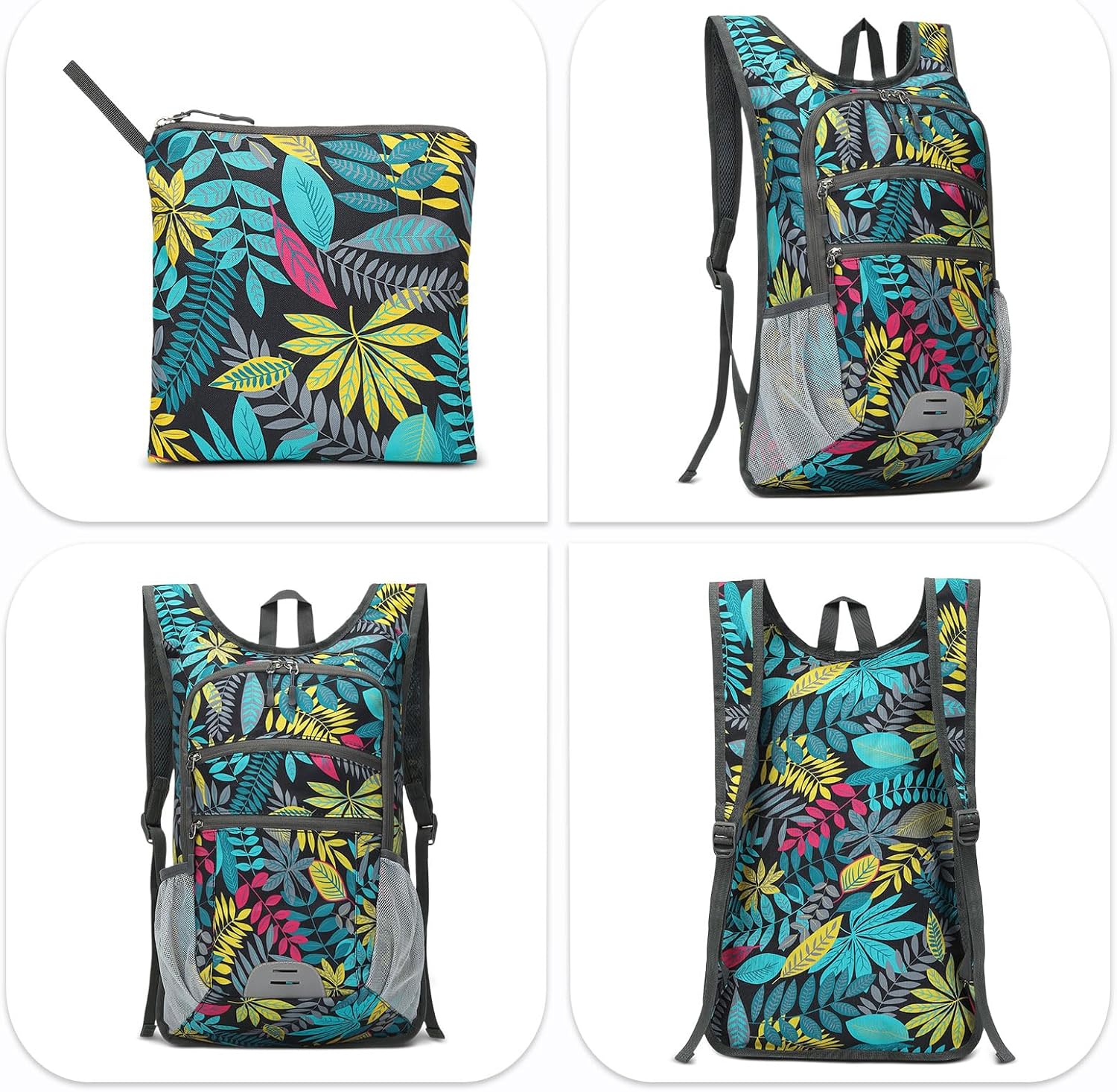 20L Foldable Backpack for Men Women, Ultra Lightweight Water-Resistant Small Packable Hiking Daypack for Travel Camping Outdoor (Leaf Print) - Image 6