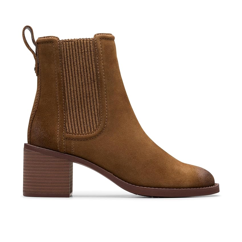 Clarks Top Chamberly, Stivali Chelsea Donna, Pelle Scamosciata Noce, 40 EU