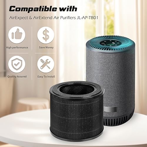 Miniatura 3 de XBWW Paquete de 1 filtro de repuesto JL-AP-TB01 compatible con AirExpect y AirExtend JL-AP-TB01 purificadores de aire con filtro H13 True HEPA y