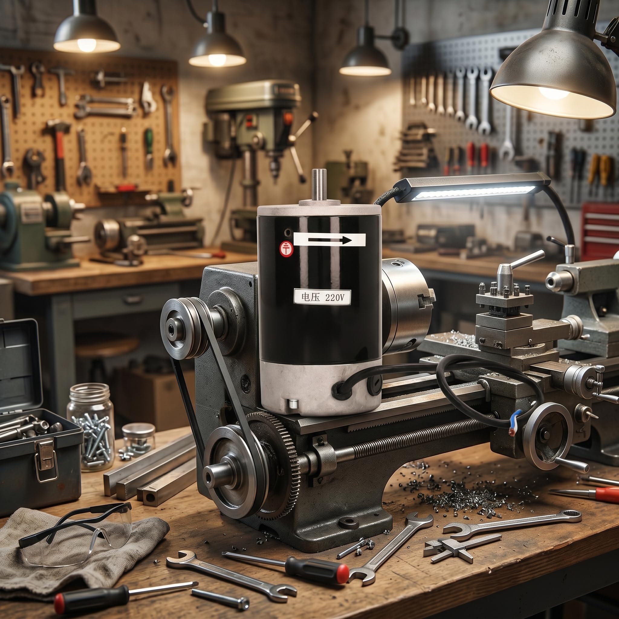 Mini-Drehmaschinenmotor 550W Elektromotor 6000 U/min Geräuscharm für Werkzeugmaschinen Industriemotor 83x158mm