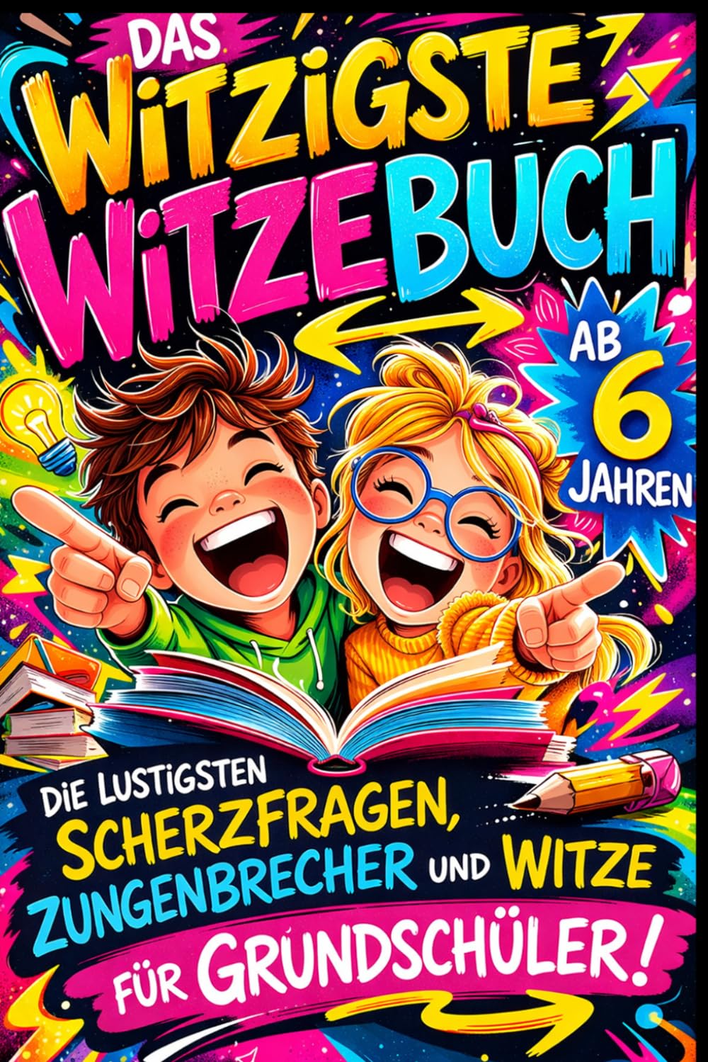 Das Witzigste Witzebuch Für Kinder: Die lustigsten Scherzfragen, Zungenbrecher, Flachwitze und Witze