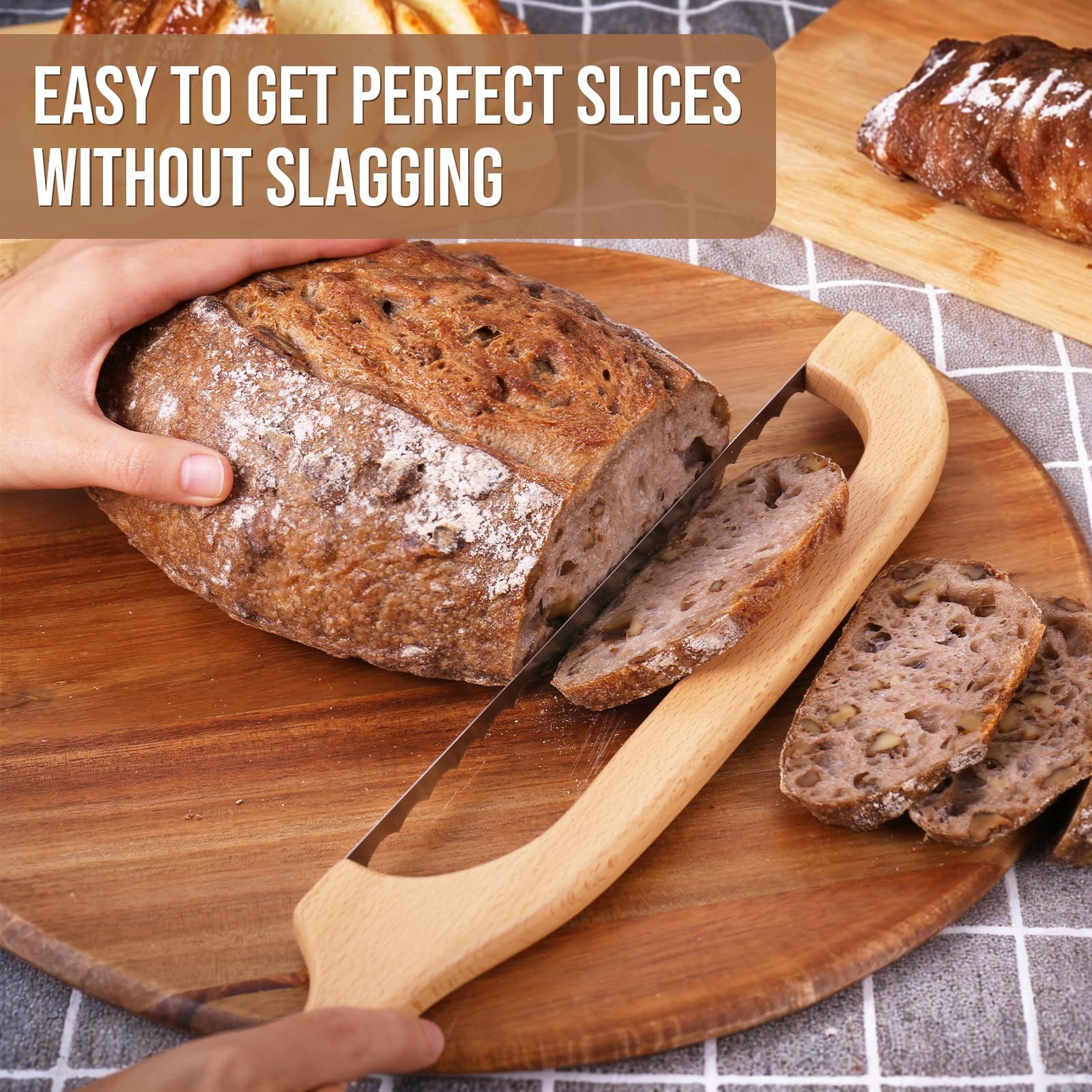 Woodever Bread Knife Set - 2 Slicers -7