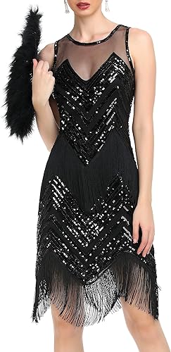 PrettyGuide Roaring 20s Dresses for Women Sexy Flapper Style