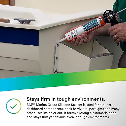 Miniatura 6 de Sellador de silicón blanco 3M, tipo marítimo, Transparente, 1
