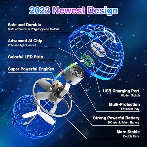 Miniatura 2 de Bola de orbe voladora - Juguete de bola de galaxia Boomerang voladora 2023, rotación de 360, órbita de drone controlada a mano, regalos de