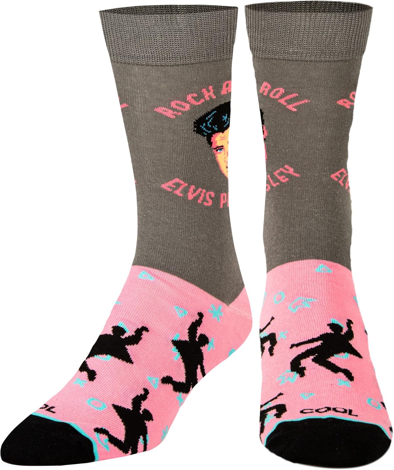 Cool Socks – Elvis Presley – Rock and Roll Icon Crew Socks – Retro Music Graphic Design – Novelty Crew Sock – Size Large – Soft Cotton Blend – Fun Gift for Men & Women - Image 2