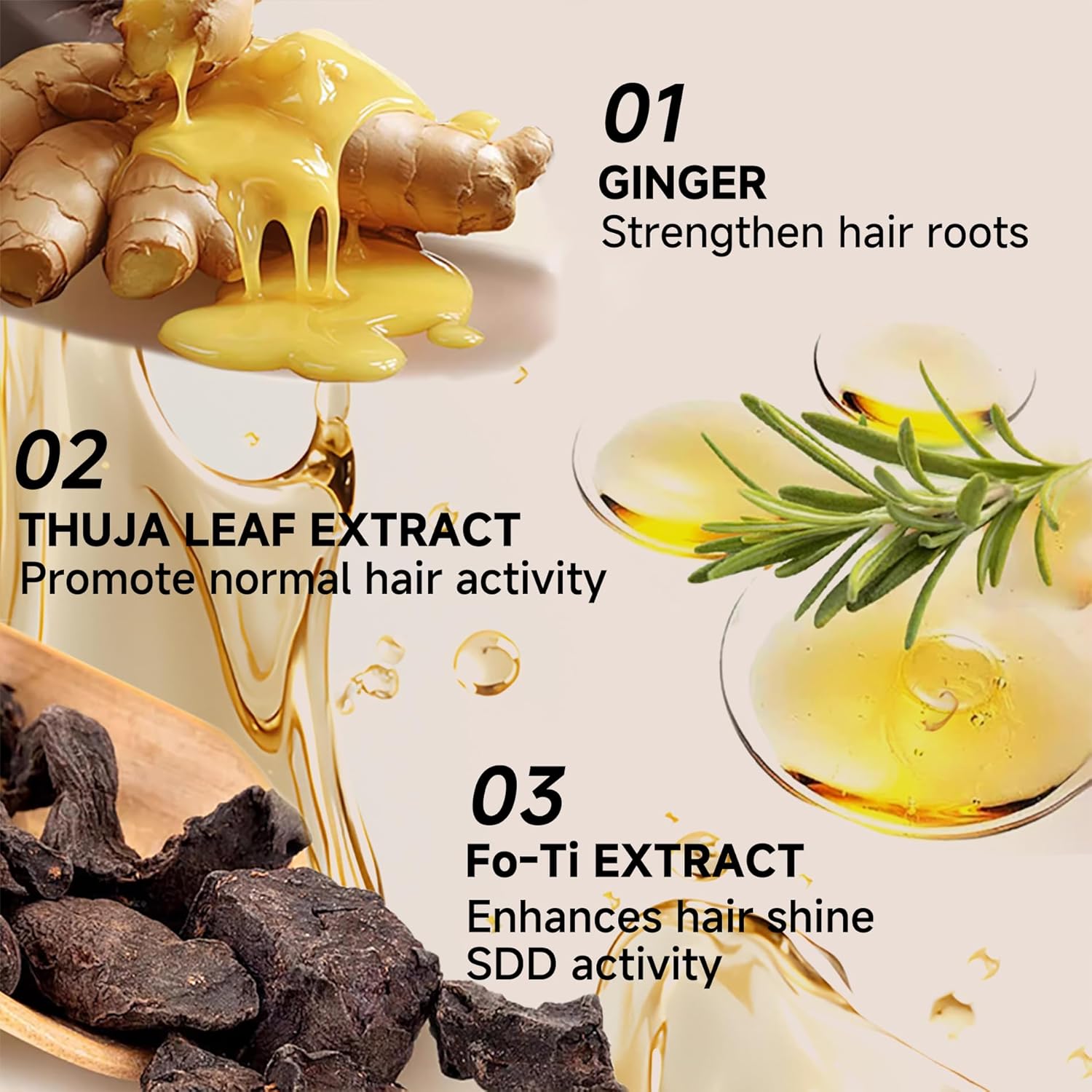 1 PCS Anti Hair Loss Shampoo, Promote Hair Growth and Thickening & Strengthening Shampoo with Various Plant Extracts for Thinning Hair Women（300ml） - Image 4