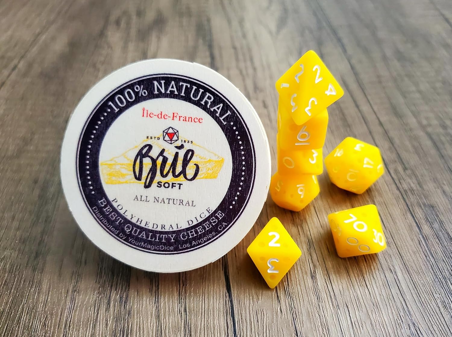 Cheese DND Dice DND Dice D&D Dice Dungeons and Dragons Polyhedral Food Themed Dice Tabletop RPG