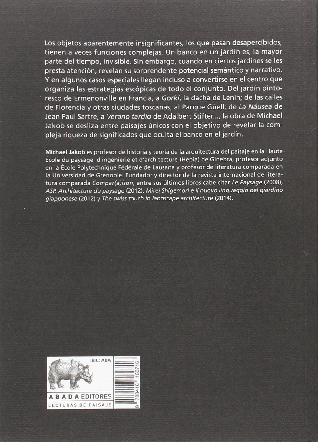 El banco en el jardín (Lecturas de Historia del arte y de la arquitectura)