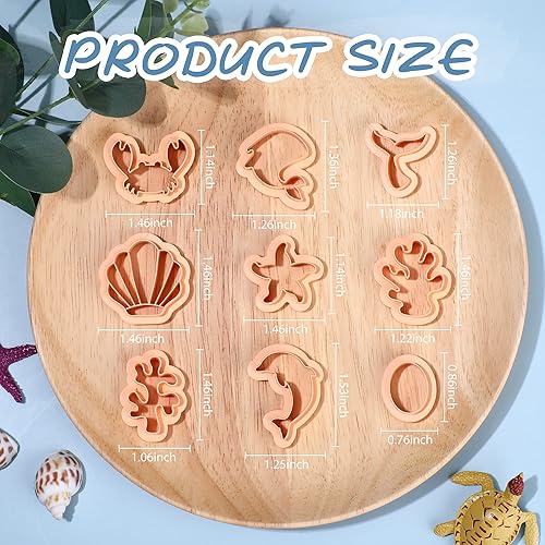 Miniatura 2 de Puocaon Ocean Life - Cortadores de arcilla polimérica de 9 formas para aretes cortadores de arcilla para hacer joyas de arcilla polimérica impresión