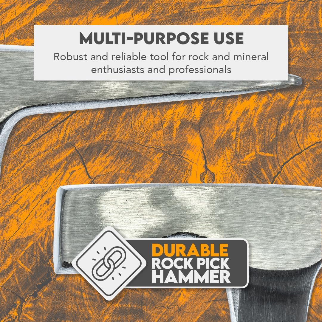 SE Solid Single Piece Drop Forged Rock Pick Hammer with Tip, 22 OZ.