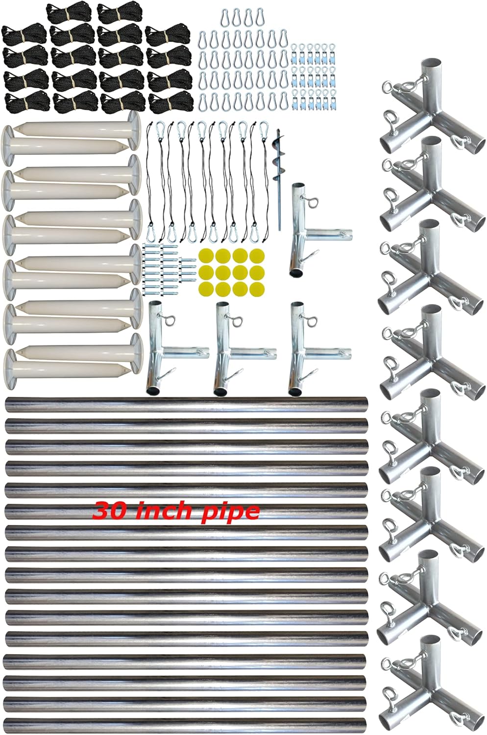 Jones Sports Batting Cage Frame Kit EZ UP & Down Baseball Softball Frame Kit with or Without Net. (Long Poles Not Included)