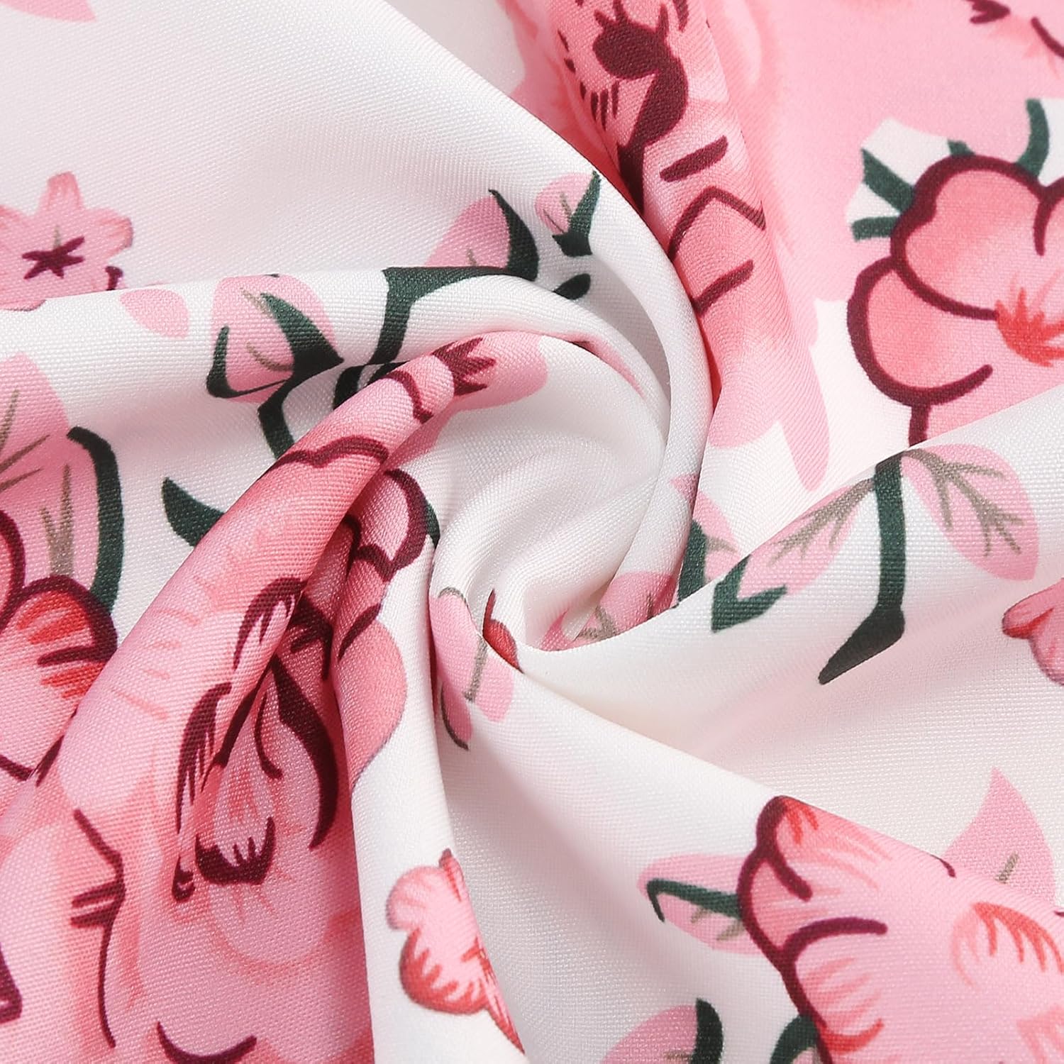 Bow Tie Neck 1950s Polka Dot Dresses for Women Vintage Floral 50s Audrey Hepburn Rockabilly Cocktail Swing Dress with Belt - Image 6