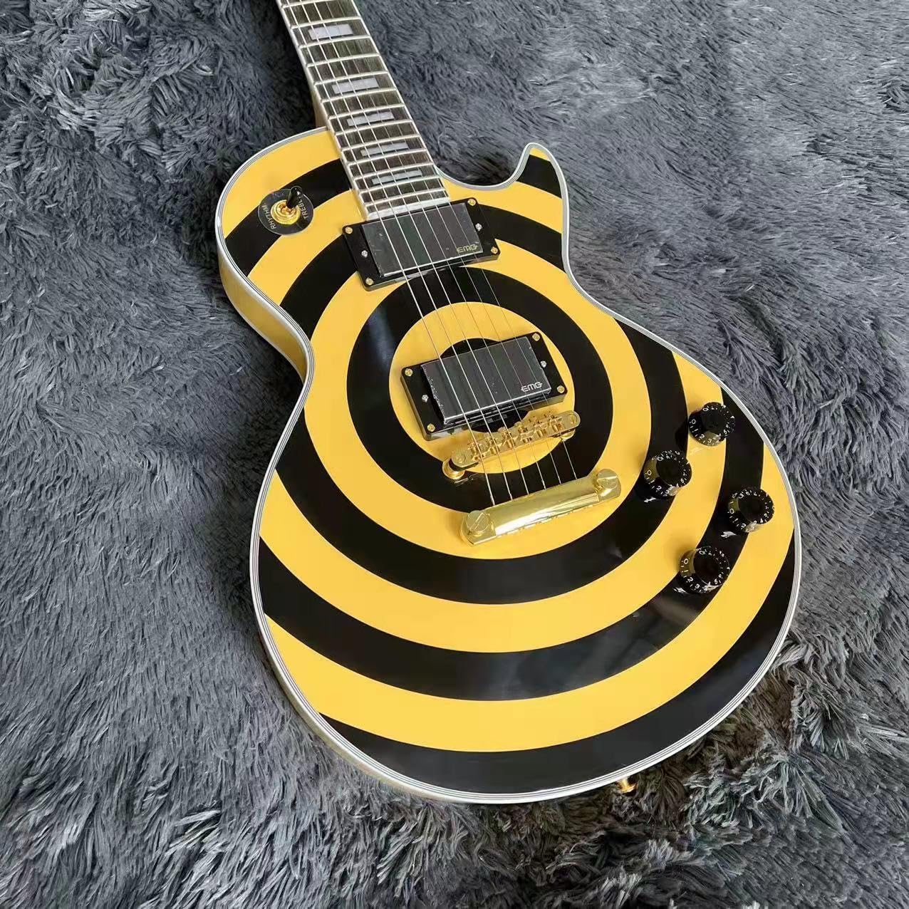 Amazon | エレキギターソリッドボディ黄色ローズウッド指板ゴールデン