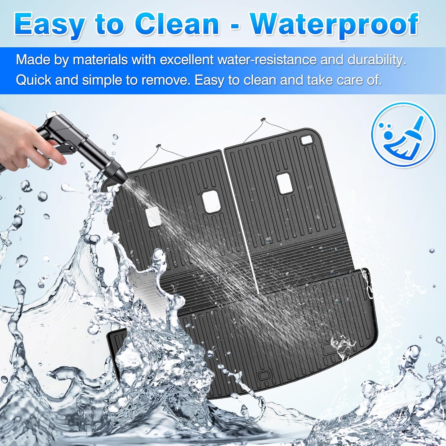 Palisade Floor Mats - Car Mats for Hyundai Palisade 7 Seats 2026 (Only Fit Gas), All Weather Floor Mats Cargo Liner with Backrest Mat and Door Sill Guards for Palisade Accessories