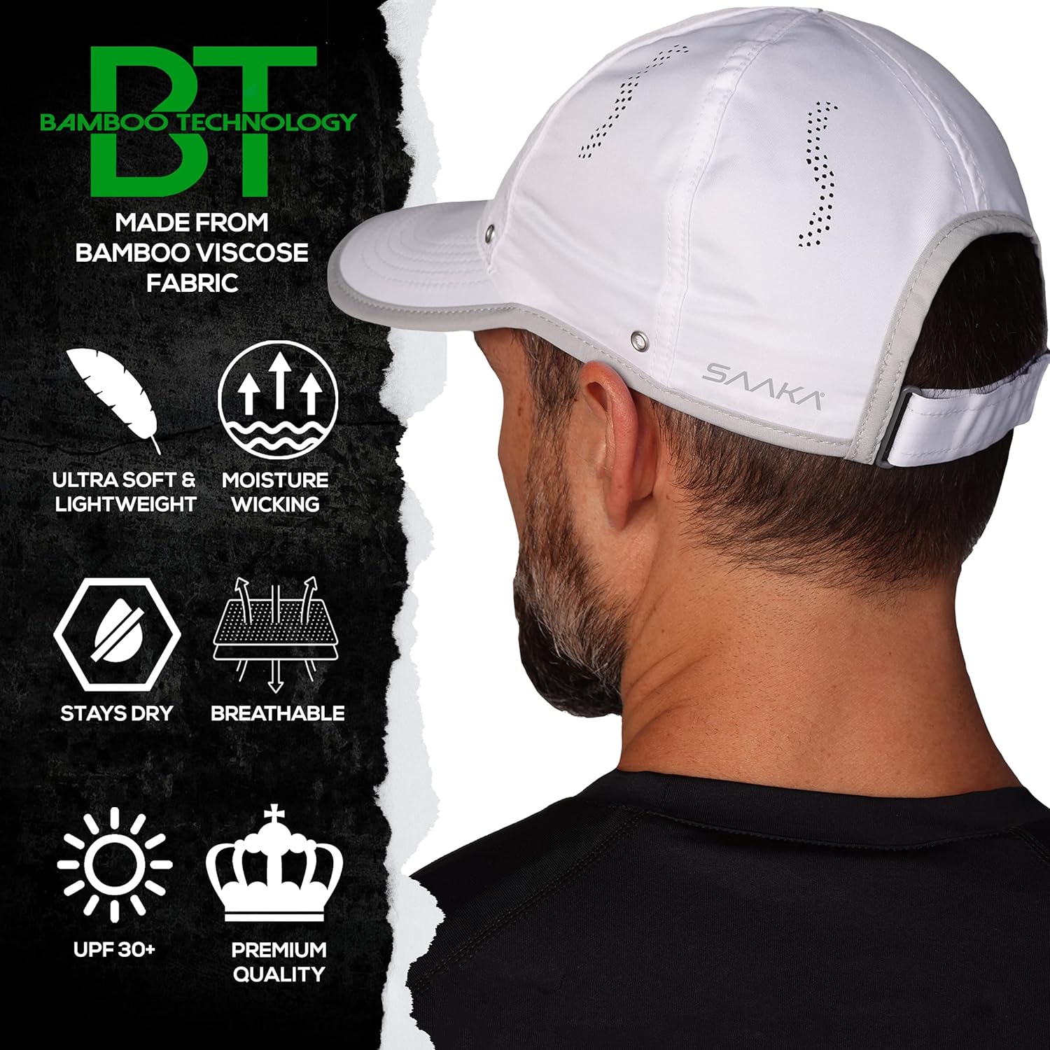 SAAKA Lightweight Sport Hat for Men. Fast Drying, Stays Cools. Best for Running, Tennis, Golf & Working Out. (Graphite) : Sports & Outdoors