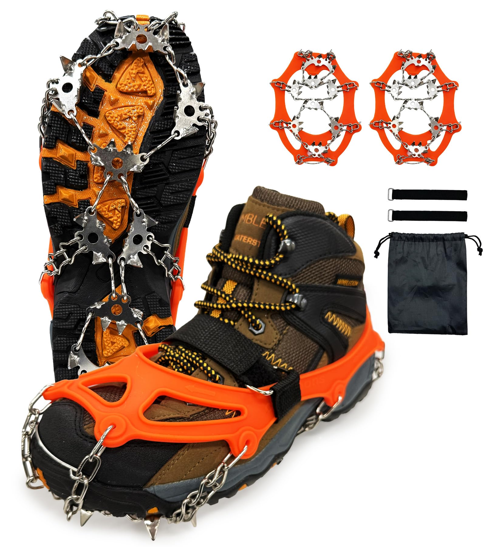 Amazon | アイゼン チェーンスパイク 登山 軽量 32本爪 滑り止め 靴底