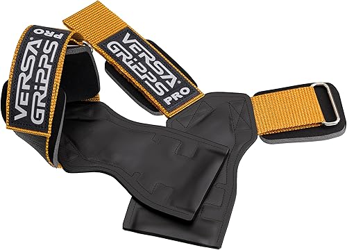 Vista 30 de Versa Gripps® - Correas de muñeca Pro para levantamiento de pesas, fabricado en los Estados Unidos, el mejor accesorio de entrenamiento Naranja