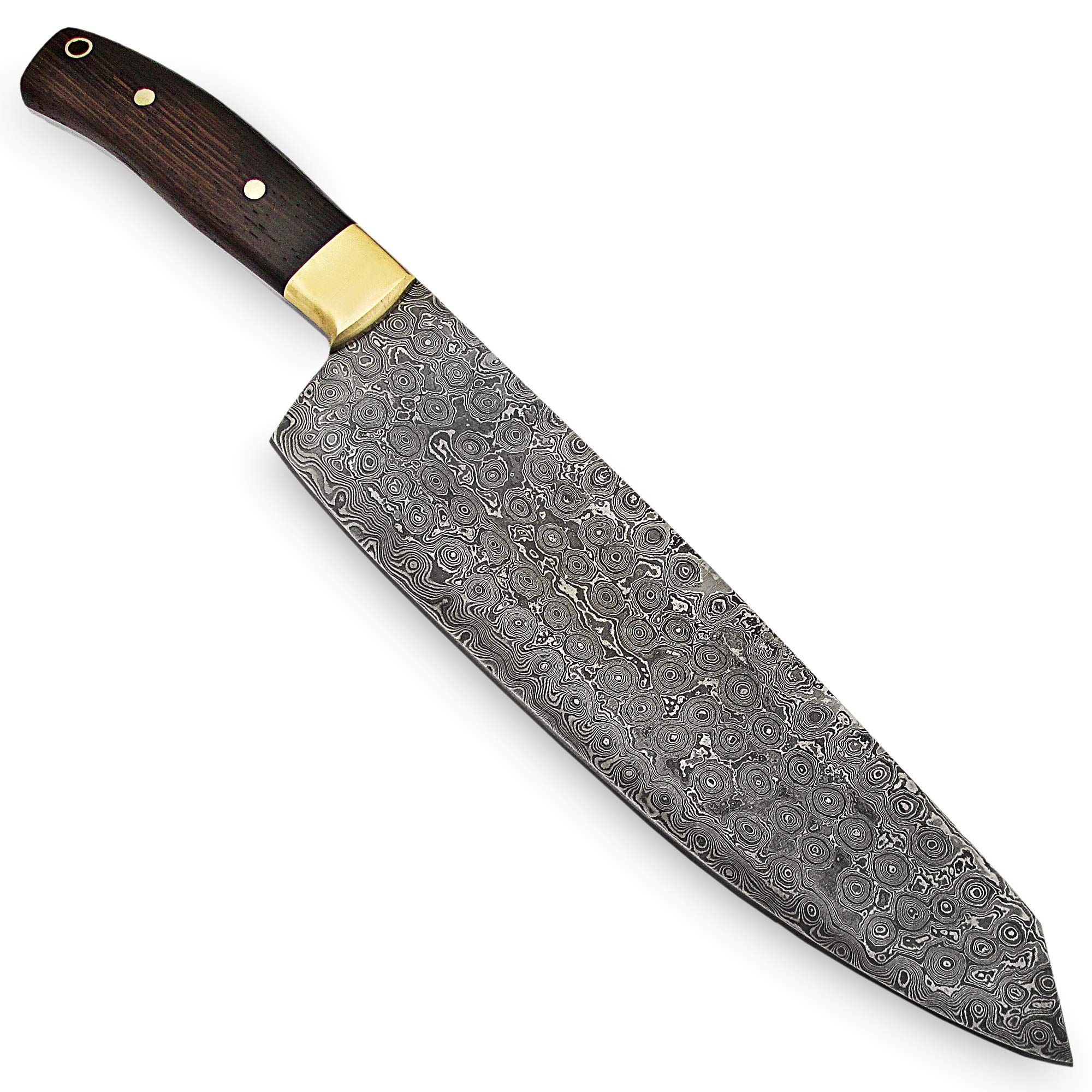 PAL 2000 KNIVES Cuchillo de Mano a Medida - Chef - Damasco Acero - Cuchillos de Cocina - Cuchillo Con Funda de Cuero (9856)