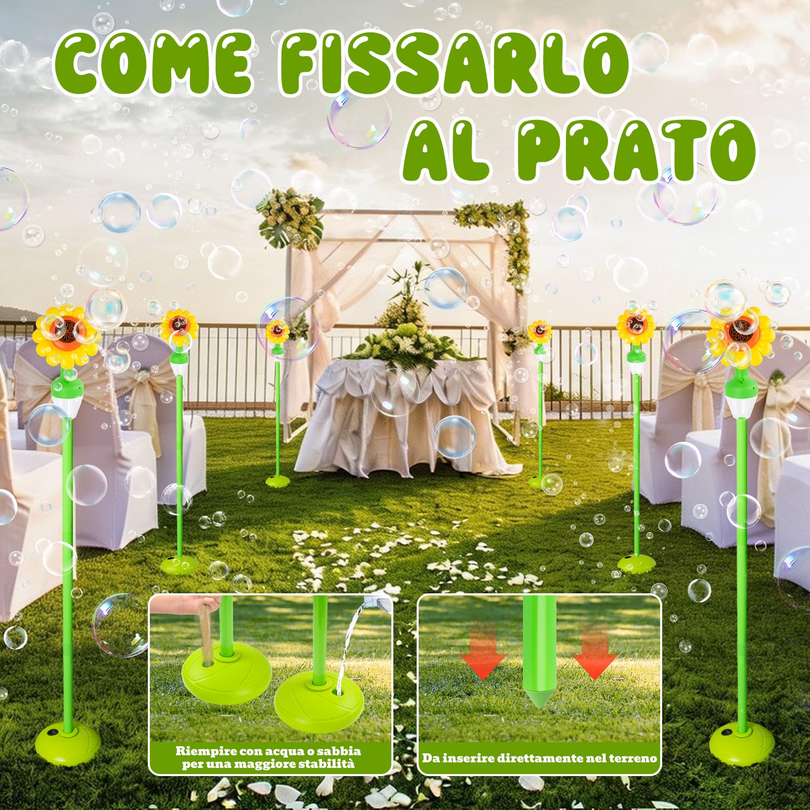 Macchina per Bolle Automatica, Macchina per Bolle di Sapone Ricaricabile con Luci e Musica per Bambini, All'Aperto, Giardino, Compleanno, Matrimonio, Festa, con Telecomando (Giallo)