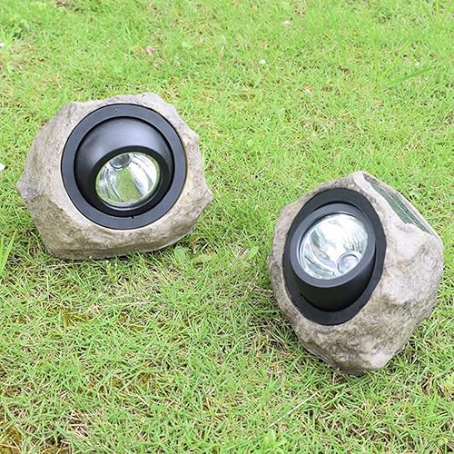 Miniatura 8 de BESPORTBLE Lámpara de piedra solar para exteriores, luces decorativas para exteriores, focos LED, luces solares de tierra, paisaje, luces de roca