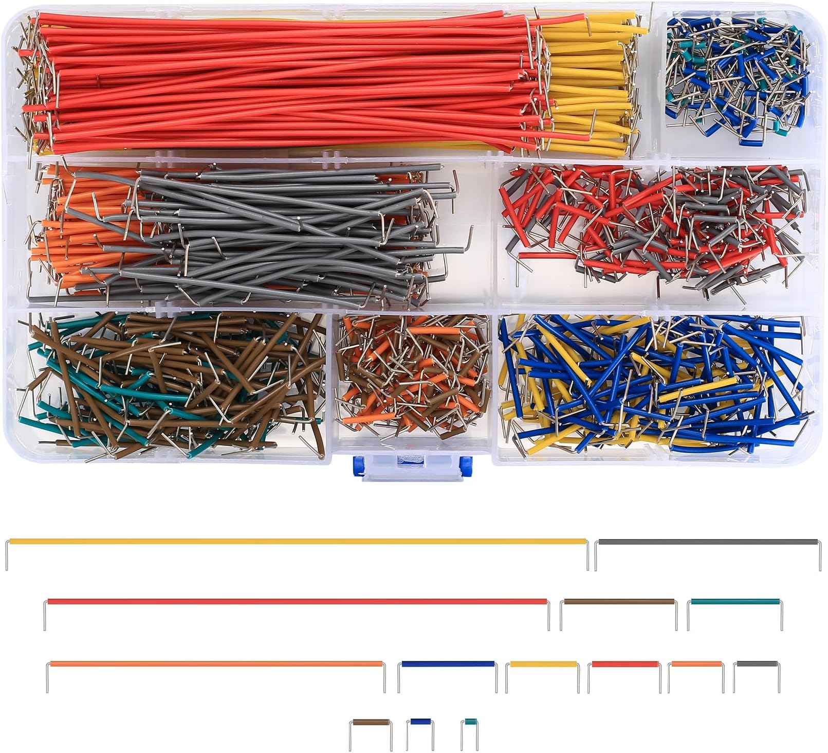 840 Pcs Jumper Wire Kit, 14 Lengths Assorted Breadboard Jumper Wires Cable, Preformed U-shape Solderless Jumper Wire Male to Male Jumpers Wires Prototyping Breadboard