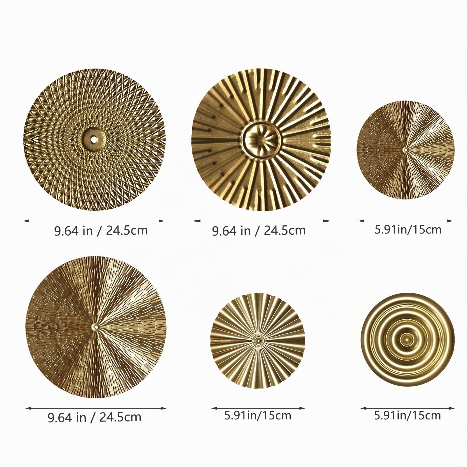 Runden Wanddekoration aus Metall, Minimalistische Metall Hängedeko, Goldener runder Dekoteller, Minimalistische Wanddekoration Kunst, Wanddeko Metall Einzeilig Deko (B)