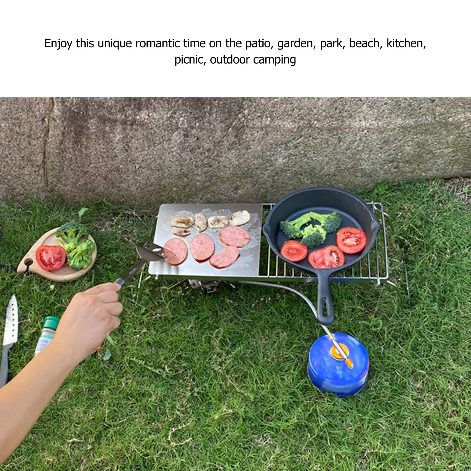 Przenośny ruszt i grill ze stali nierdzewnej – składane stojaki do gotowania na kempingu z torbą do przechowywania na świeżym powietrzu grilla piknikowego i kempingu