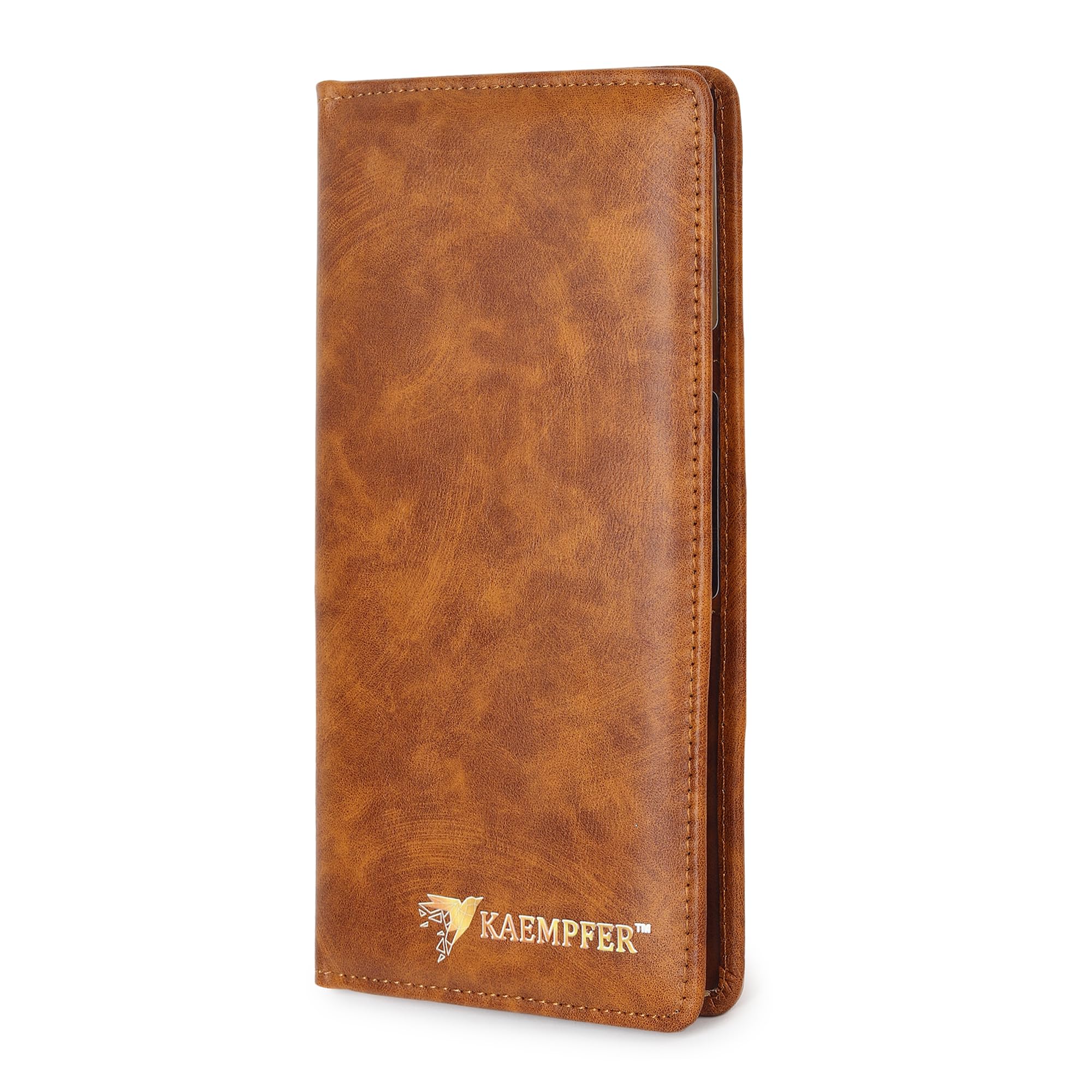 KAEMPFER Small Car Document Holder | Faux Leather File Folder for RC Book, License, Insurance | Vehicle Document File Wallet & Auto Organizer (Car Document Holder-Tan)