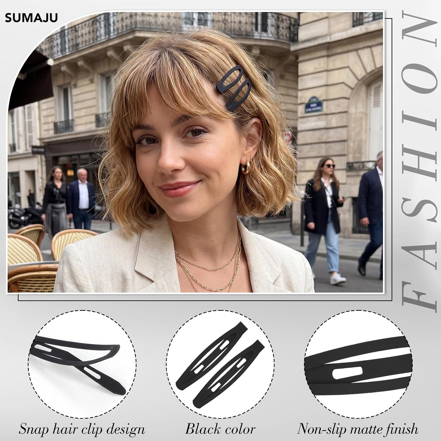 20 Pcs Snap Hair Clips For Women Girls, 2.36 Inch Metal Barrettes image 3