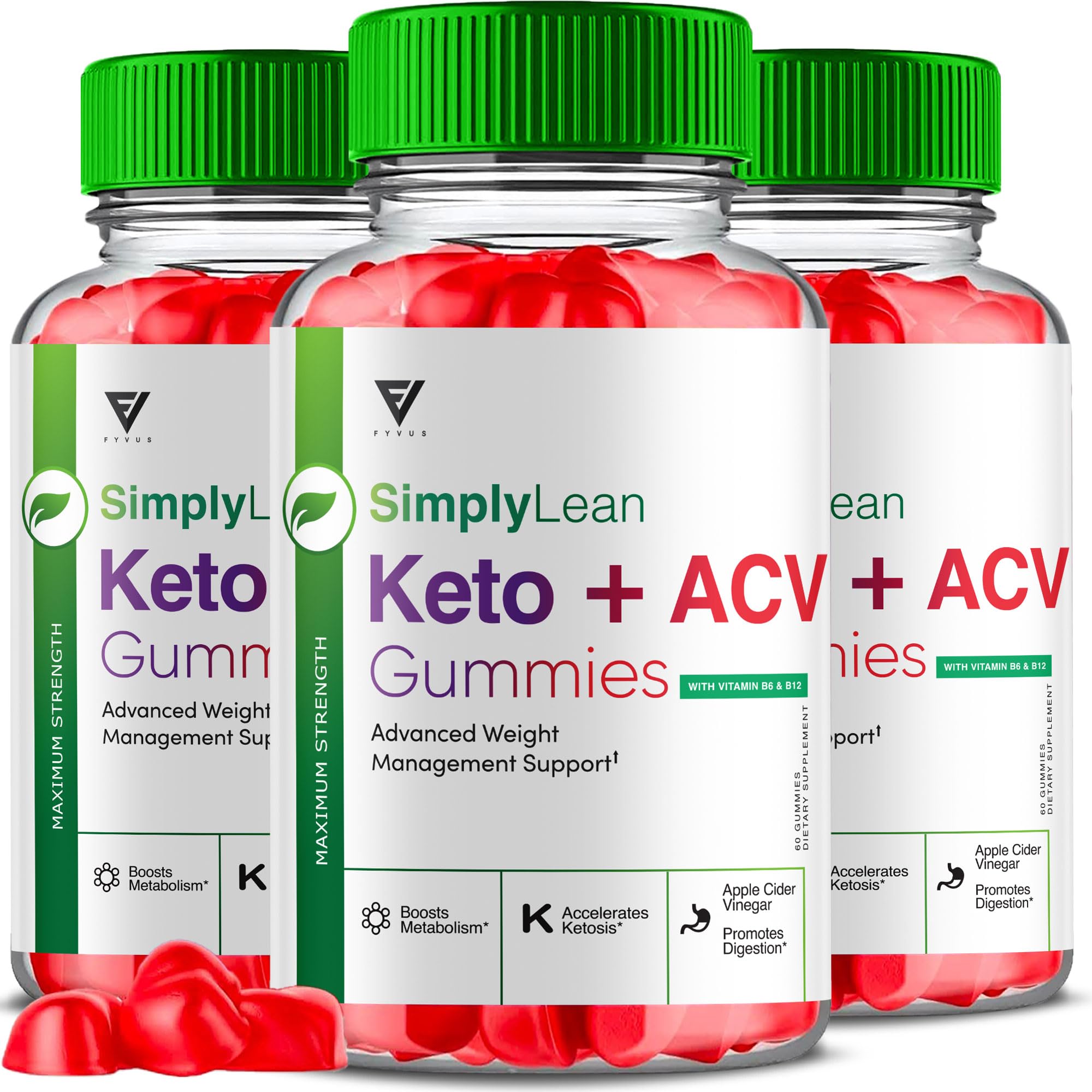 (3 Pack) Simply Lean Keto ACV Gummies, SimplyLean Apple Cider Vinegar Healthy Lifestyle Support Supplement, Simply Lean Advanced Strength Health and Wellness Multivitamin Formula (180 Gummies)