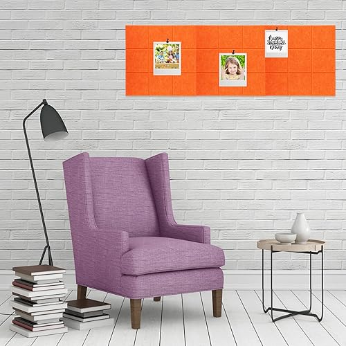 Miniatura 6 de iplusmile 6 tablones de anuncios de fieltro para pared, 11.8 x 11.8 pulgadas, tableros de anuncios autoadhesivos, azulejos de fieltro para