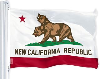 New California Republic Flag | 3x5 Ft | LiteWeave Pro Series Printed 150D Polyester | Indoor/Outdoor, Vibrant Colors, Brass Grommets, California Two-Headed Bear Flag