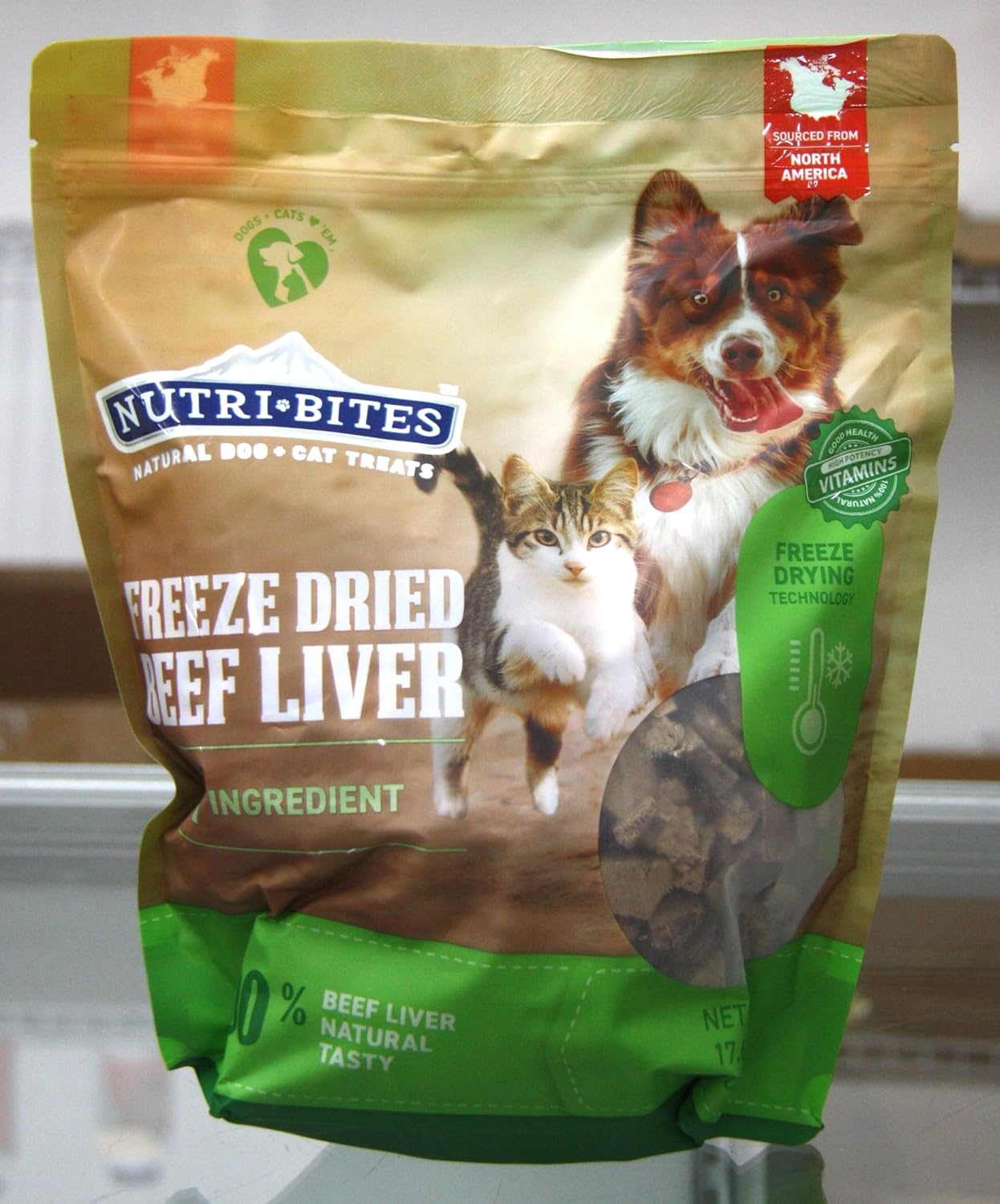 NUTRI Bites Natural Dog and CAT Treats Freeze Dried Beef