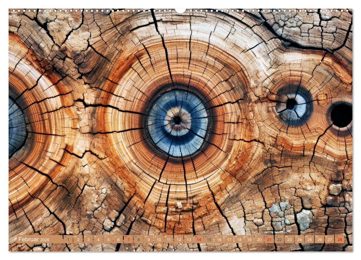 Faszination HOLZ - Strukturen (hochwertiger Premium Wandkalender 2026 DIN A2 quer), Kunstdruck in Hochglanz: Die Seele des Waldes in jedem Strich - ... Strukturen zum Leben erweckt (CALVENDO Natur)