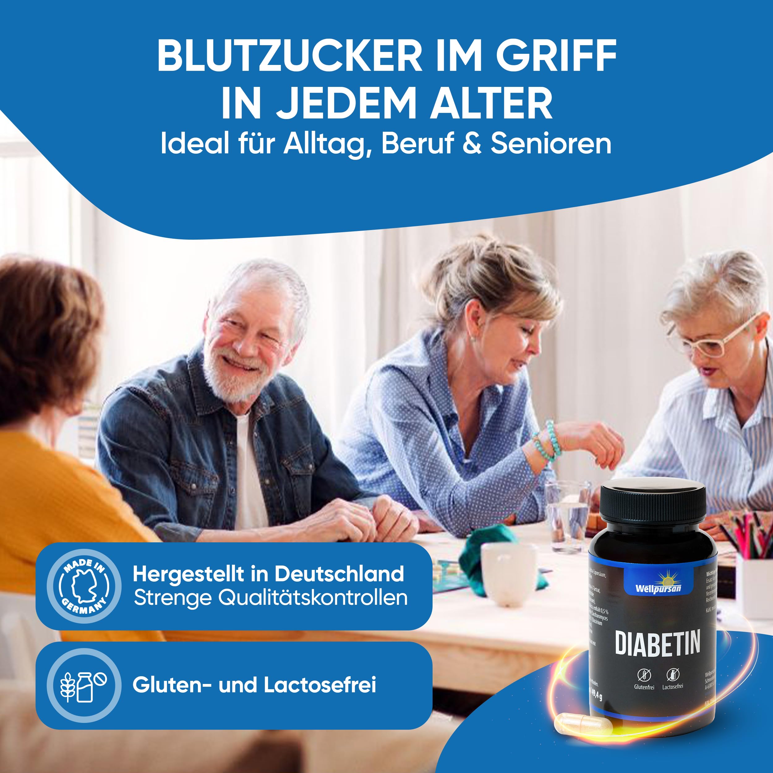 Wellpursan Diabetin Kapseln (3 x 60 Kapseln) – Natürlicher Komplex zur Unterstützung eines ausgewogenen Stoffwechsels und der allgemeinen Vitalität.