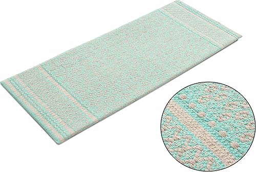 Miniatura 2 de COZY TRENDS Tapete de cocina acolchado antifatiga tejido de algodón antideslizante (18 x 48 pulgadas), comodidad y estilo (aguamarina)