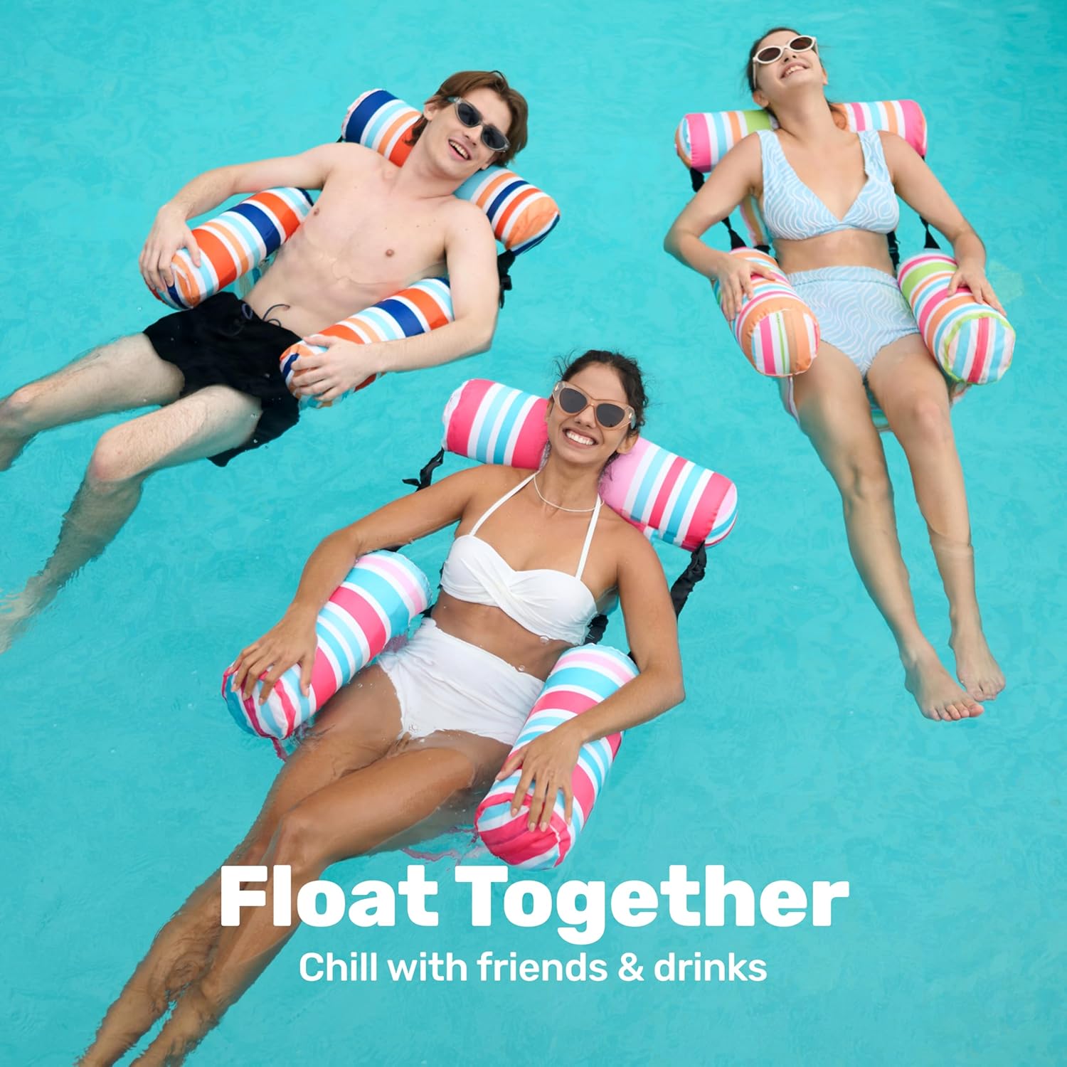 SLOOSH Pool Floats Chairs Adult, 3 Packs Inflatable Lounge Chairs,Blow up Pool Noodles Floats for Adults,Water Floating for Beach Party Summer Water Fun