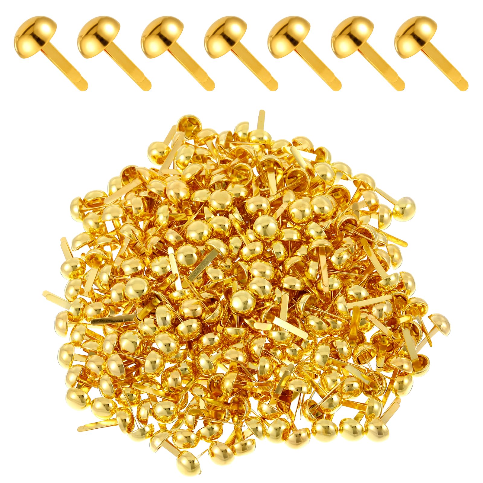 Giantree 300Pcs Gold Open Pins, Brass Pin Fasteners, Mini Round Head Metal Paper Pin, Brass Fasteners, Paper Crafts Thumb Pins for DIY Crafts Projects Handmade Art Scrapbook Office (8mm x 18mm)