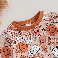 Vista 5 de TheFound Conjunto de 2 piezas de sudadera con cuello redondo y diseño de calabaza para Halloween, para Halloween y otoño e invierno