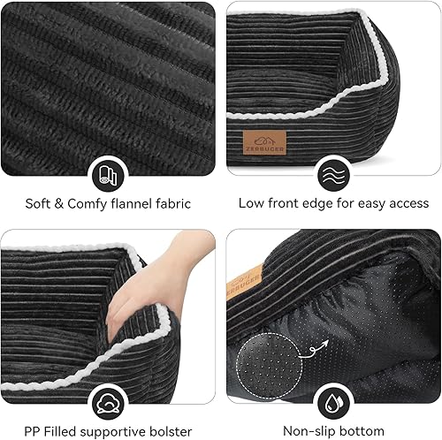 Miniatura 2 de Cama rectangular para perros y gatos, para mascotas, regalo para cachorros y gatitos, lavable a máquina, sofá mullido para interiores y exteriores,