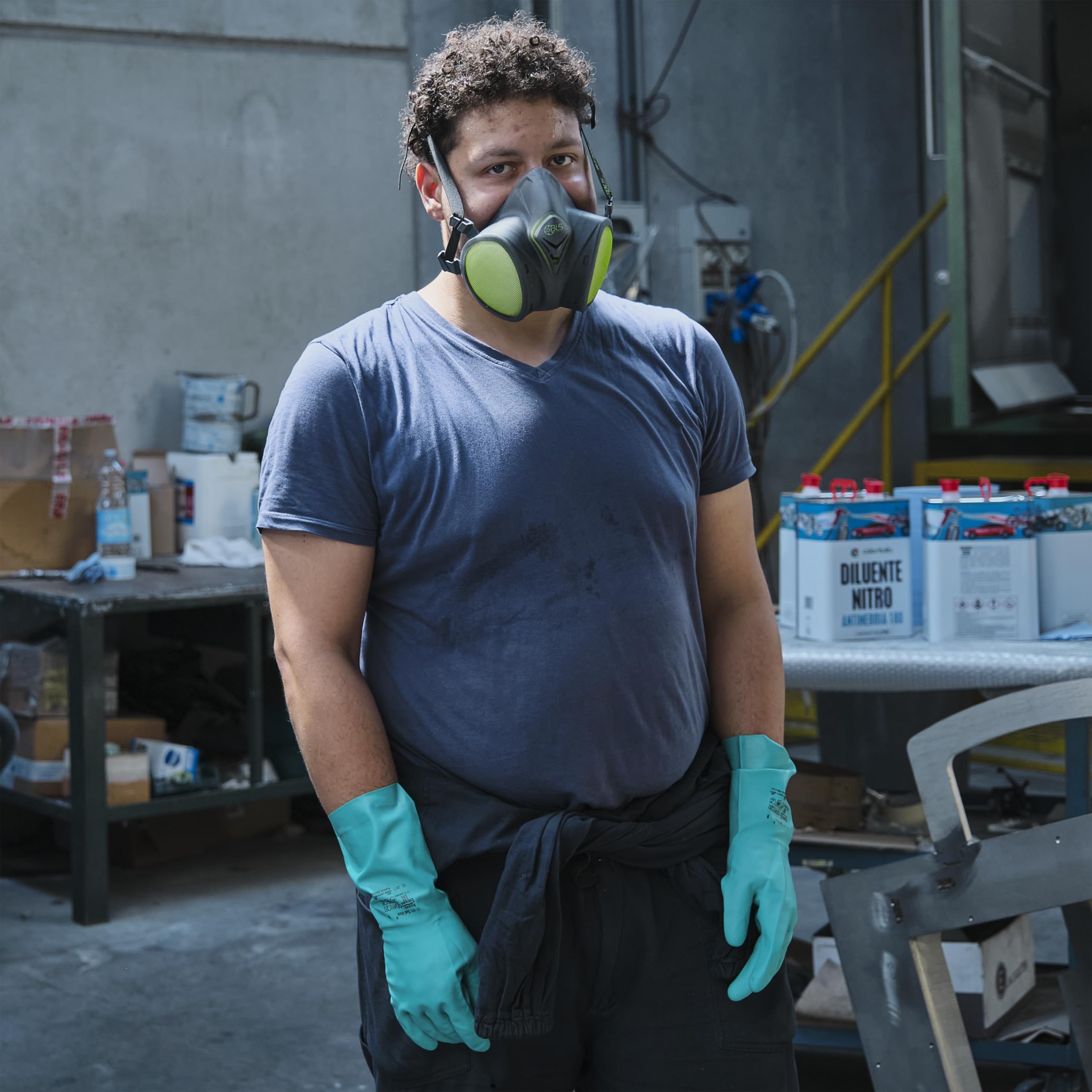 BLS 8100next A1P2 R D Semimaschera Protettiva in TPE con Filtri A1P2 Integrati, Pronta all'Uso e Senza Manutenzione. Per Polveri, Cattivi Odori, Falegnameria, Edilizia e Fai da Te