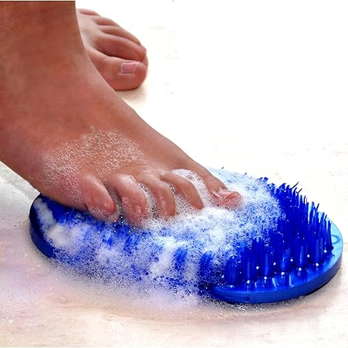 Miniatura 5 de Jabón Toes - Limpiador y masajeador de pies de tamaño de viaje (azul perla) - El cepillo para pies limpia y revitaliza los pies sin doblarse y